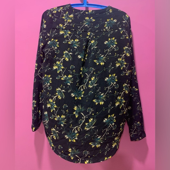 ONLY Floral Top Black and Yellow Top Size 36 - Picture 2 of 3